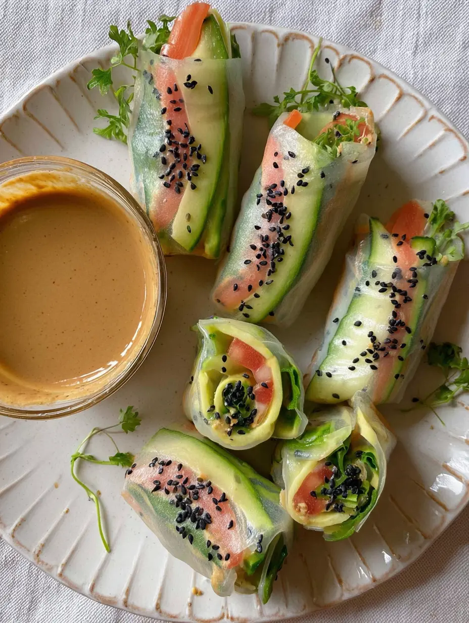 Frische Frühlingsrollen mit Erdnusssauce