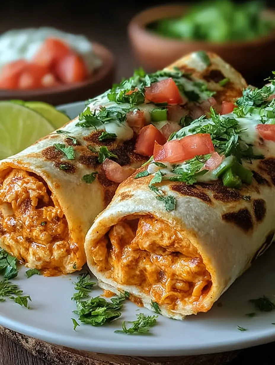 Käsige Buffalo-Hähnchen-Burritos