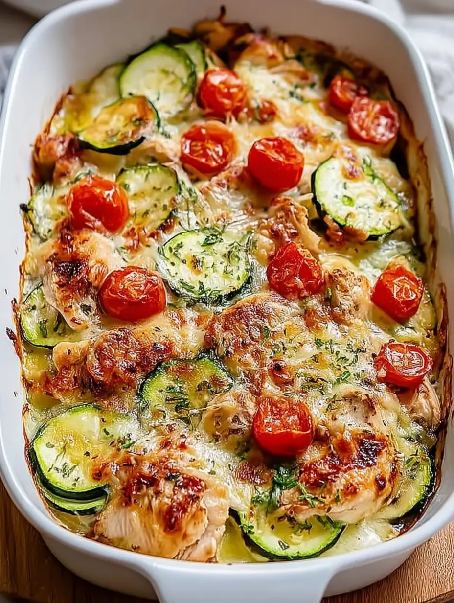 Mediterraner Hähnchen-Zucchini-Auflauf