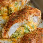 Mit Brokkoli und Cheddar gefülltes Hähnchen