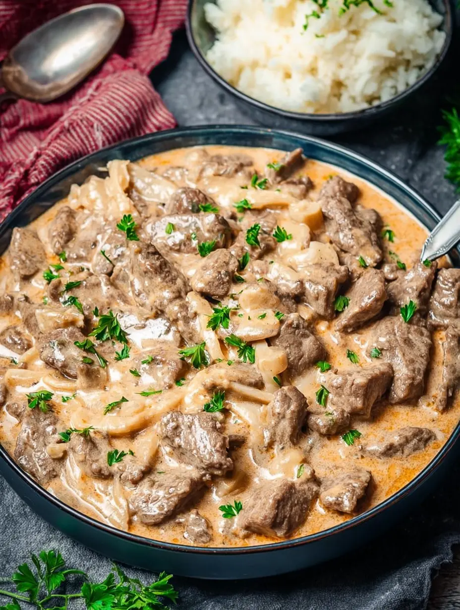 Rindfleisch-Stroganoff (Low Carb)